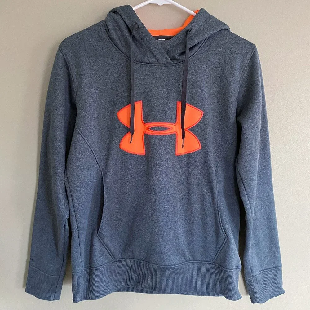 Under Armour hoodie sweatshirt gray orange sz XS - Picture 1 of 5